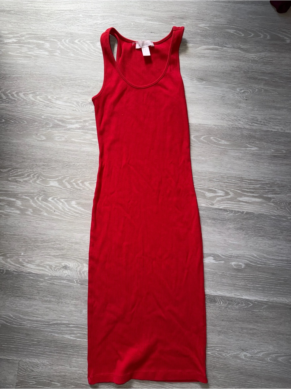 Forever 21 Red Ribbed Tank Maxi Dress